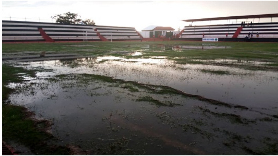 Flooded football field - Climate Crisis