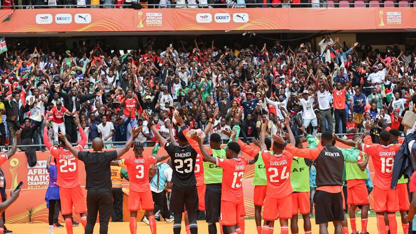 Kenya's Harambee Stars acknowledge their fans