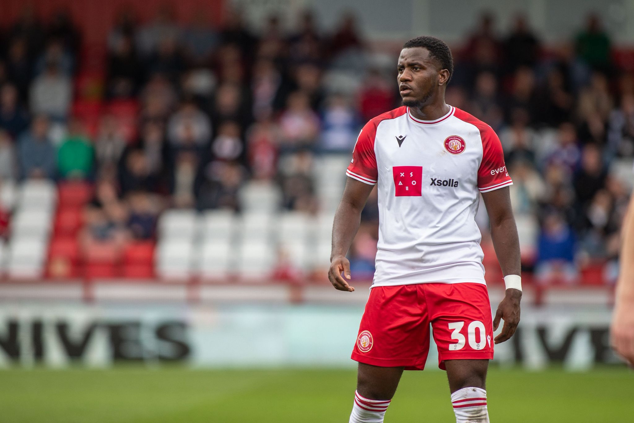 Beryly Lubala in Action for Stevenage F.C.